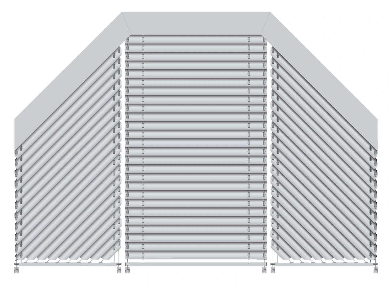 Illustration eines modernen Rollladen-Systems in geschlossenem Zustand